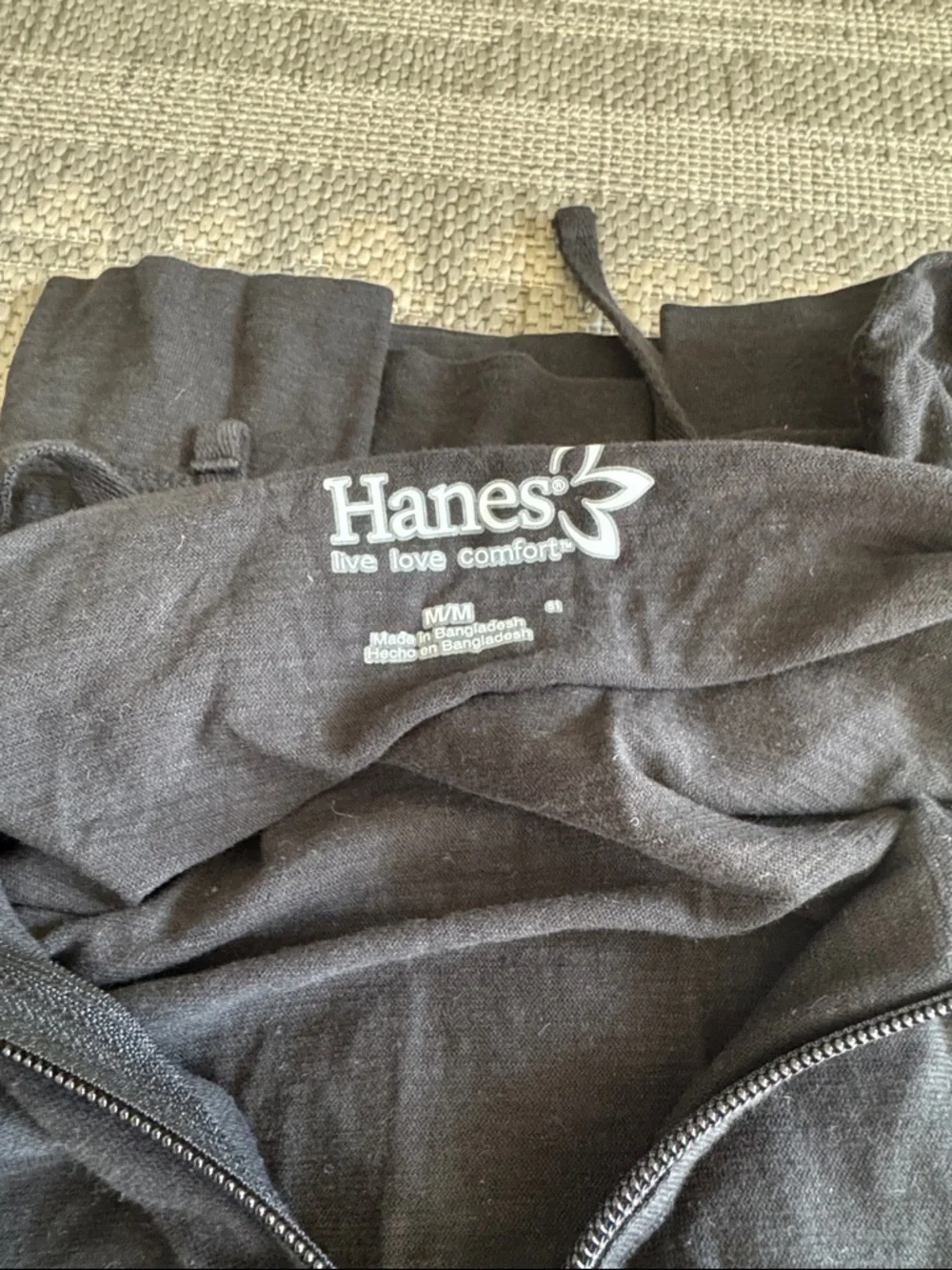 Hanes black and white two pack zip ups - Picture 3 of 4
